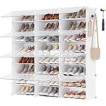 Casa si Gradina - Mobilier - Dulapuri si sifoniere - Dulapuri pantofi - Organizator pantofi modular cu 12 compartimente, cadru metalic si panouri din plastic, cu usi, 124x32x125 cm, alb - Infinity.ro