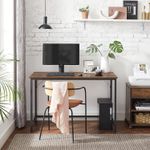 Casa si Gradina - Mobilier - Mese si birouri - Birouri - Birou calculator cu blat din PAL, cadru metalic, stil industrial, 120x60x75 cm, maro rustic - Infinity.ro