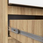 Casa si Gradina - Mobilier - Comode si corpuri - Comode - Comoda cu 2 sertare din PAL laminat 16 mm, 60x40x55 cm, stejar artisan si alb - Infinity.ro