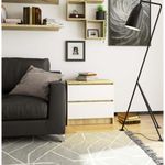 Casa si Gradina - Mobilier - Comode si corpuri - Comode - Comoda cu 2 sertare din PAL laminat 16 mm, 60x40x55 cm, stejar artisan si alb - Infinity.ro