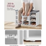Casa si Gradina - Mobilier - Dulapuri si sifoniere - Dulapuri pantofi - Pantofar cu banca cu 9 compartimente si perna, sarcina 136 kg, 79x30x48 cm, alb - Infinity.ro