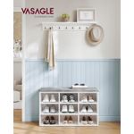 Casa si Gradina - Mobilier - Dulapuri si sifoniere - Dulapuri pantofi - Pantofar cu banca cu 9 compartimente si perna, sarcina 136 kg, 79x30x48 cm, alb - Infinity.ro