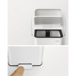 Casa si Gradina - Mobilier - Organizare si depozitare - Cosuri de gunoi - Cos de gunoi din otel, cu pedala si soft-close, saci gunoi inclusi, 40 litri, alb - Infinity.ro