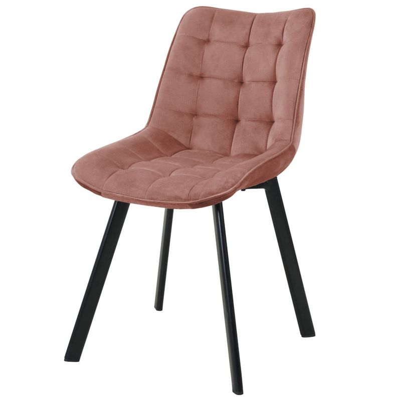 Casa si Gradina - Mobilier - Scaune si fotolii - Scaune - Scaun tapitat, din velur, picioare metalice, maxim 125 kg, 48x60x87 cm, roz pudrat - Infinity.ro