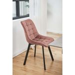 Casa si Gradina - Mobilier - Scaune si fotolii - Scaune - Scaun tapitat, din velur, picioare metalice, maxim 125 kg, 48x60x87 cm, roz pudrat - Infinity.ro