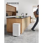 Casa si Gradina - Mobilier - Organizare si depozitare - Cosuri de gunoi - Cos de gunoi din otel, cu pedala si soft-close, saci gunoi inclusi, 40 litri, alb - Infinity.ro