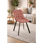 Casa si Gradina - Mobilier - Scaune si fotolii - Scaune - Scaun tapitat, din velur, picioare metalice, maxim 125 kg, 48x60x87 cm, roz pudrat - Infinity.ro