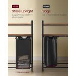 Market - Spalare si intretinere rufe - Uscatoare de rufe si accesorii - Cos de rufe cu 3 saci detasabili, 3x40 litri, 2 rafturi, structura metalica, stil industrial, 92x33x92 cm, maro rustic - Infinity.ro