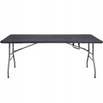 Sport si Outdoor - Camping - Mobilier pentru camping - Mese camping - Masa dreptunghiulara pliabila multifunctionala, 1.8 m x 0.75 m x 0.75 m, neagra - Infinity.ro