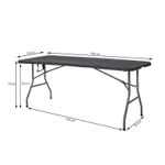 Sport si Outdoor - Camping - Mobilier pentru camping - Mese camping - Masa dreptunghiulara pliabila multifunctionala, 1.8 m x 0.75 m x 0.75 m, neagra - Infinity.ro