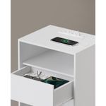 Casa si Gradina - Mobilier - Comode si corpuri - Noptiere - Noptiera cu sertar si statie de incarcare, 2 prize, 2 porturi USB, 45x35x58 cm, alb - Infinity.ro