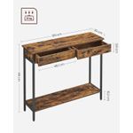 Casa si Gradina - Mobilier - Comode si corpuri - Console - Masa consola pentru hol cu 2 sertare, stil industrial, PAL si cadru metalic, 100x30x80 cm, maro rustic - Infinity.ro