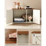 Petshop - Ingrijire si Igiena - Litiere si accesorii - Litiere acoperite - Litiera mascata tip mobilier cu usi model hambar, compartiment cu separator, 80x53x50 cm, alb - Infinity.ro