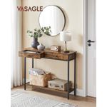 Casa si Gradina - Mobilier - Comode si corpuri - Console - Masa consola pentru hol cu 2 sertare, stil industrial, PAL si cadru metalic, 100x30x80 cm, maro rustic - Infinity.ro