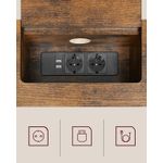 Casa si Gradina - Mobilier - Comode si corpuri - Console - Masa tip consola ingusta, cu 2 prize si 2 porturi USB incorporate, 120x25x81 cm, maro rustic - Infinity.ro
