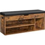 Casa si Gradina - Mobilier - Dulapuri si sifoniere - Dulapuri pantofi - Pantofar cu banca capitonata, 3 compartimente, sarcina 150 kg, 30x100x44 cm, vintage, maro rustic - Infinity.ro