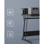 Casa si Gradina - Mobilier - Mese si birouri - Birouri - Birou gaming cu iluminare LED reglabila, 2 prize si 2 USB, suport 2 monitoare, 120x60x76 cm, negru - Infinity.ro