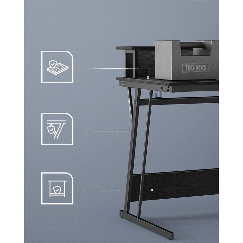 Casa si Gradina - Mobilier - Mese si birouri - Birouri - Birou gaming cu iluminare LED reglabila, 2 prize si 2 USB, suport 2 monitoare, 120x60x76 cm, negru - Infinity.ro