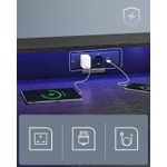 Casa si Gradina - Mobilier - Mese si birouri - Birouri - Birou gaming cu iluminare LED reglabila, 2 prize si 2 USB, suport 2 monitoare, 120x60x76 cm, negru - Infinity.ro