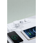 Casa si Gradina - Mobilier - Comode si corpuri - Noptiere - Noptiera Kailyn cu 2 sertare, 2 prize integrate si 2 porturi USB, 40x35x49 cm, alb - Infinity.ro