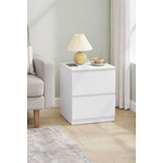 Casa si Gradina - Mobilier - Comode si corpuri - Noptiere - Noptiera Kailyn cu 2 sertare, 2 prize integrate si 2 porturi USB, 40x35x49 cm, alb - Infinity.ro