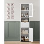 Casa si Gradina - Mobilier - Mobilier baie - Corpuri baie - Dulap de baie tip coloana, cu raft deschis, sertar si usa din sticla, rafturi reglabile, 30x40x165 cm, alb - Infinity.ro