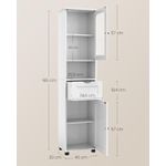 Casa si Gradina - Mobilier - Mobilier baie - Corpuri baie - Dulap de baie tip coloana, cu raft deschis, sertar si usa din sticla, rafturi reglabile, 30x40x165 cm, alb - Infinity.ro