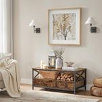 Casa si Gradina - Mobilier - Mese si birouri - Masute de cafea - Masuta cafea cu 2 sertare si compartiment deschis, structura metalica, stil industrial, 100x55x45 cm, maro rustic - Infinity.ro