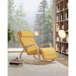 Casa si Gradina - Gradina si terasa - Balansoare si hamace - Balansoare - Scaun balansoar din lemn, suport picioare reglabil, maxim 150kg, 121x67x84 cm, galben - Infinity.ro