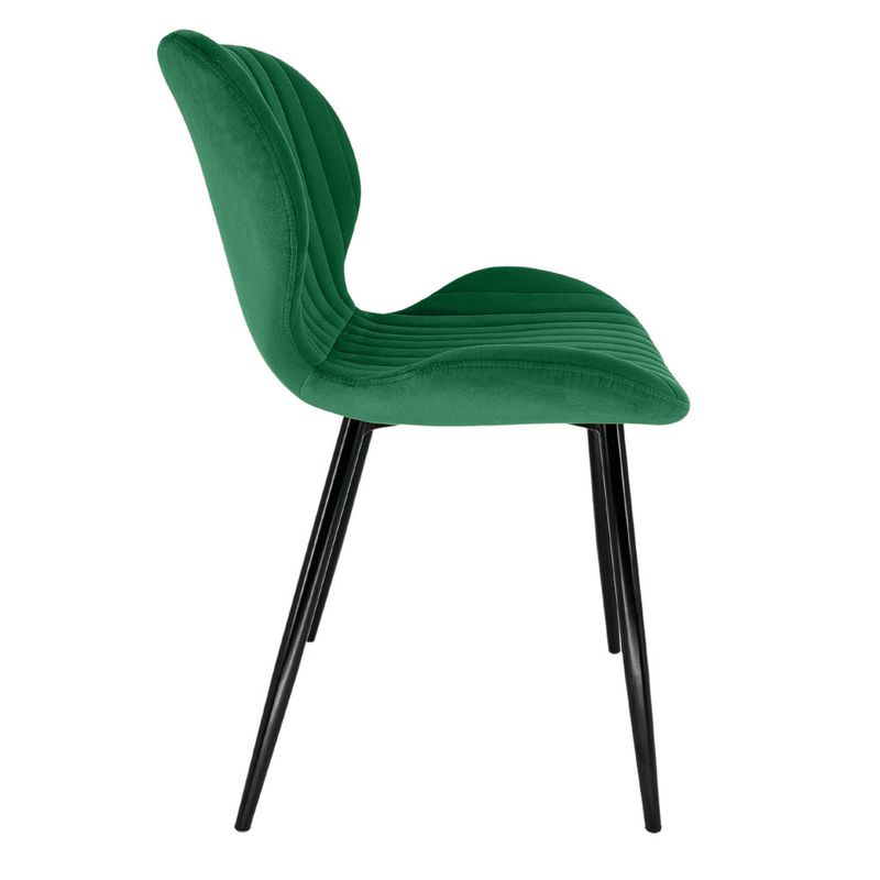 Casa si Gradina - Mobilier - Scaune si fotolii - Scaune - Set 2 scaune tapitate, din velur, picioare metalice, maxim 125 kg, 44x52x77 cm, verde - Infinity.ro