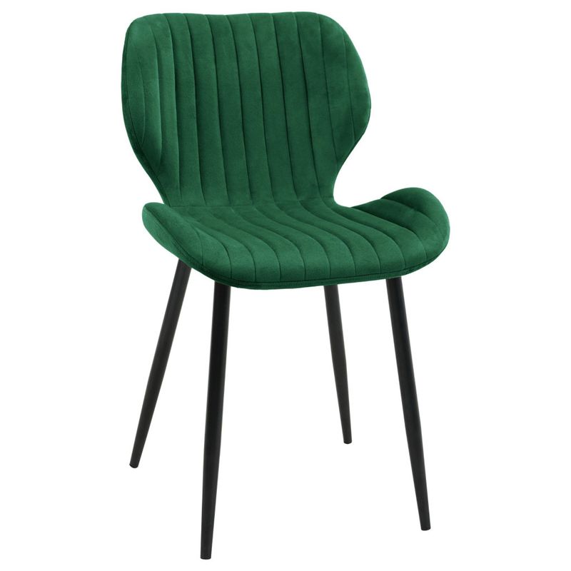 Casa si Gradina - Mobilier - Scaune si fotolii - Scaune - Set 2 scaune tapitate, din velur, picioare metalice, maxim 125 kg, 44x52x77 cm, verde - Infinity.ro