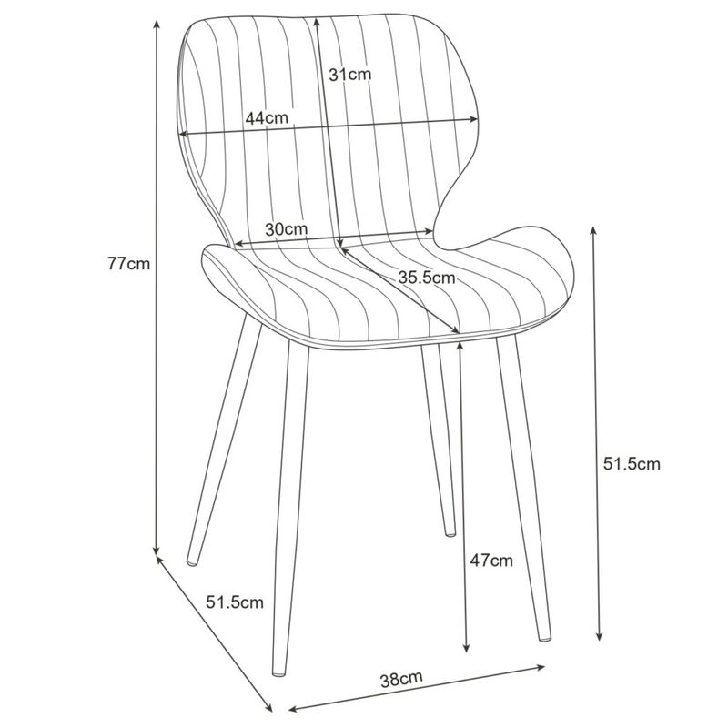 Casa si Gradina - Mobilier - Scaune si fotolii - Scaune - Set 2 scaune tapitate, din velur, picioare metalice, maxim 125 kg, 44x52x77 cm, verde - Infinity.ro