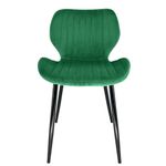 Casa si Gradina - Mobilier - Scaune si fotolii - Scaune - Set 2 scaune tapitate, din velur, picioare metalice, maxim 125 kg, 44x52x77 cm, verde - Infinity.ro