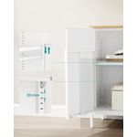 Casa si Gradina - Gradina si terasa - Mobilier exterior - Dulapuri si lazi depozitare exterior - Dulap depozitare metalic cu 2 usi, raft reglabil, cadru otel, stil industrial, 80x40x76 cm, alb si bej - Infinity.ro