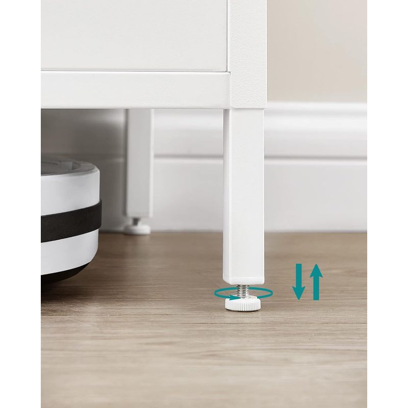 Casa si Gradina - Gradina si terasa - Mobilier exterior - Dulapuri si lazi depozitare exterior - Dulap depozitare metalic cu 2 usi, raft reglabil, cadru otel, stil industrial, 80x40x76 cm, alb si bej - Infinity.ro