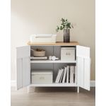 Casa si Gradina - Gradina si terasa - Mobilier exterior - Dulapuri si lazi depozitare exterior - Dulap depozitare metalic cu 2 usi, raft reglabil, cadru otel, stil industrial, 80x40x76 cm, alb si bej - Infinity.ro