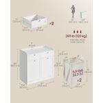 Market - Spalare si intretinere rufe - Uscatoare de rufe si accesorii - Dulap baie de podea, 2 cosuri de rufe integrate cu saci detasabili, 2 sertare, 79x40x80 cm, alb - Infinity.ro