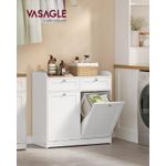 Market - Spalare si intretinere rufe - Uscatoare de rufe si accesorii - Dulap baie de podea, 2 cosuri de rufe integrate cu saci detasabili, 2 sertare, 79x40x80 cm, alb - Infinity.ro