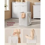 Market - Spalare si intretinere rufe - Uscatoare de rufe si accesorii - Dulap baie de podea, 2 cosuri de rufe integrate cu saci detasabili, 2 sertare, 79x40x80 cm, alb - Infinity.ro