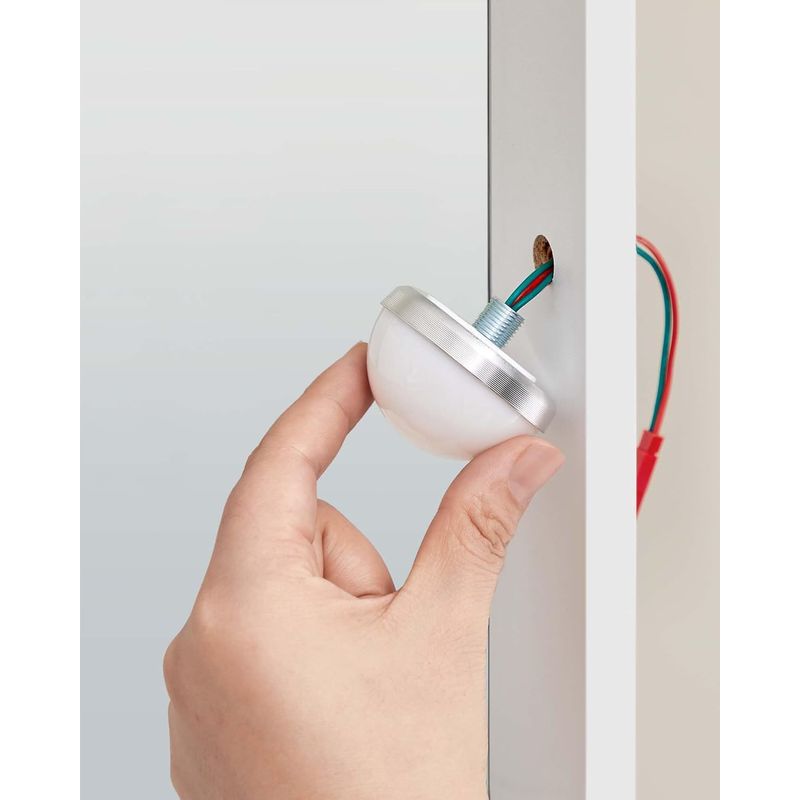 Casa si Gradina - Mobilier - Comode si corpuri - Masute de toaleta - Masa de toaleta cu oglinda LED cu luminozitate reglabila, 2 sertare si 3 compartimente, 100x40x145 cm, alb - Infinity.ro