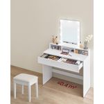 Casa si Gradina - Mobilier - Comode si corpuri - Masute de toaleta - Masa de toaleta cu oglinda LED cu luminozitate reglabila, 2 sertare si 3 compartimente, 100x40x145 cm, alb - Infinity.ro