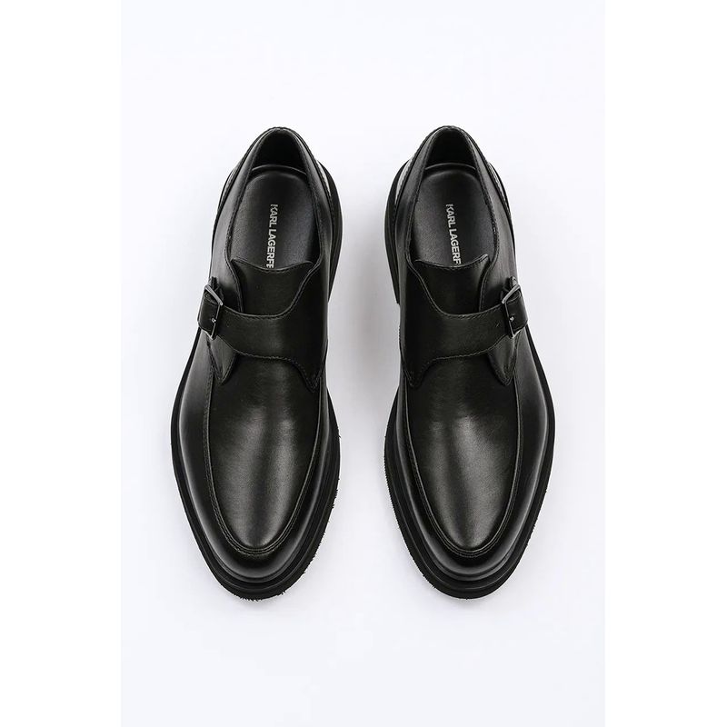 Fashion, accesorii si bijuterii - Barbati - Incaltaminte barbati - Pantofi barbati - Pantofi derby din piele cu catarama Karl Lagerfeld KL10315 44 EU Negru - Infinity.ro