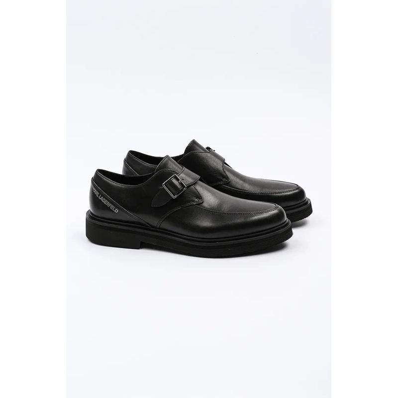 Fashion, accesorii si bijuterii - Barbati - Incaltaminte barbati - Pantofi barbati - Pantofi derby din piele cu catarama Karl Lagerfeld KL10315 44 EU Negru - Infinity.ro