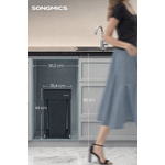 Casa si Gradina - Mobilier - Organizare si depozitare - Cosuri de gunoi - Cos de gunoi incorporabil in mobila, cu 2 compartimente 2x15L, cadru metalic extensibil, 48x25x44 cm, negru - Infinity.ro