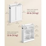 Casa si Gradina - Mobilier - Mobilier baie - Corpuri baie - Dulap baie ingust, cu suport hartie igienica si compartiment perie WC, usi glisante, rafturi reglabile, 20x60x80 cm, alb - Infinity.ro