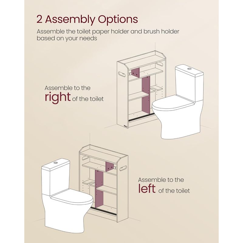 Casa si Gradina - Mobilier - Mobilier baie - Corpuri baie - Dulap baie ingust, cu suport hartie igienica si compartiment perie WC, usi glisante, rafturi reglabile, 20x60x80 cm, alb - Infinity.ro