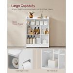 Casa si Gradina - Mobilier - Mobilier baie - Corpuri baie - Dulap baie ingust, cu suport hartie igienica si compartiment perie WC, usi glisante, rafturi reglabile, 20x60x80 cm, alb - Infinity.ro