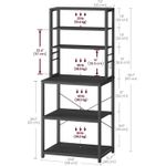 Casa si Gradina - Mobilier - Biblioteci si rafturi - Rafturi - Raft de bucatarie, spatiu cuptor cu microunde, 6 rafturi, 40x60x167cm, gri si negru - Infinity.ro