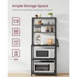 Casa si Gradina - Mobilier - Biblioteci si rafturi - Rafturi - Raft de bucatarie, spatiu cuptor cu microunde, 6 rafturi, 40x60x167cm, gri si negru - Infinity.ro