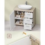 Casa si Gradina - Mobilier - Mobilier baie - Corpuri baie - Dulap lavoar baie cu 3 sertare si 2 compartimente, MDF, 30x70x64 cm, alb si bej - Infinity.ro